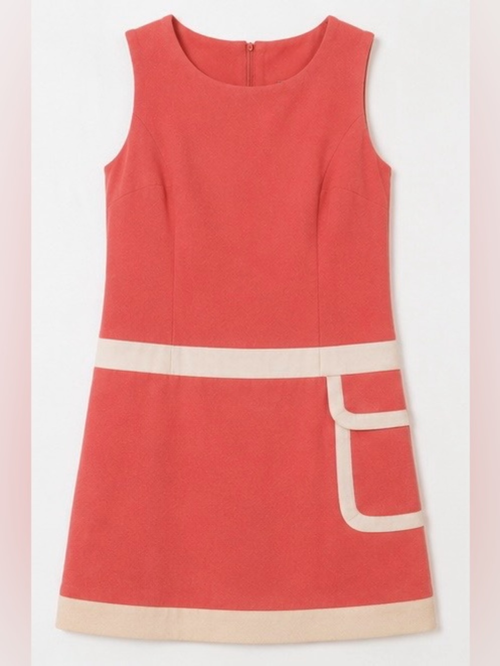 Handmade Vintage-Inspired Shift Dress - Coral/Salmon - Size Small